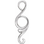 14k White 28.5x9.3 Mm Freeform Pendant