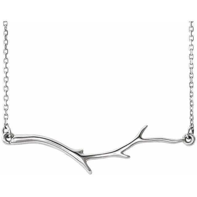 Sterling Silver Branch Bar 16-18' Necklace