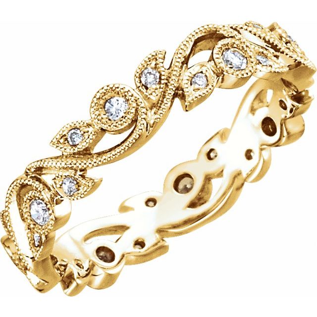14k Yellow 1/4 Ctw Natural Diamond Eternity Band Size 7