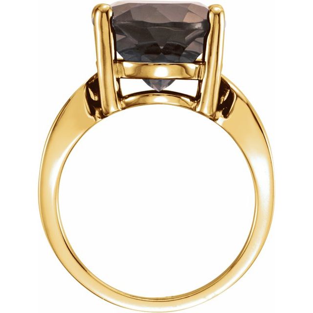 14k Yellow 16x12 Mm Natural Smoky Quartz Ring