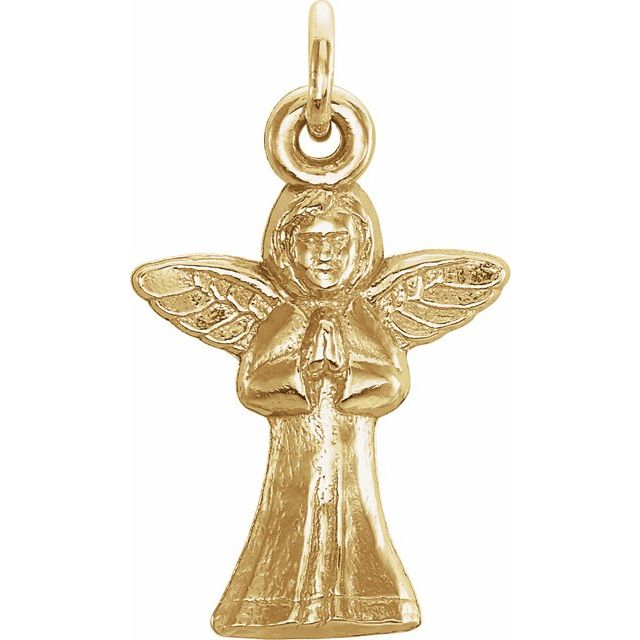 14K Yellow Praying Angel Pendant