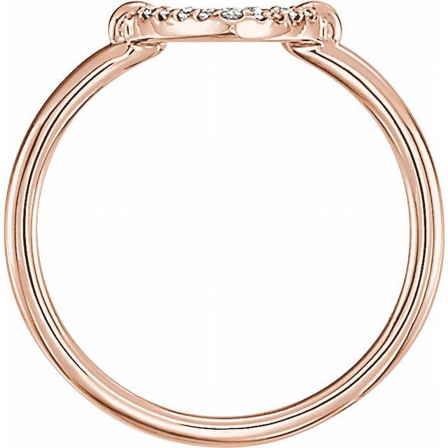 14k Rose .07 Ctw Natural Diamond Heart Ring
