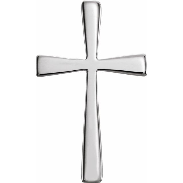 14K White 18x11 mm Cross Pendant