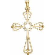 18K Yellow Cross Pendant