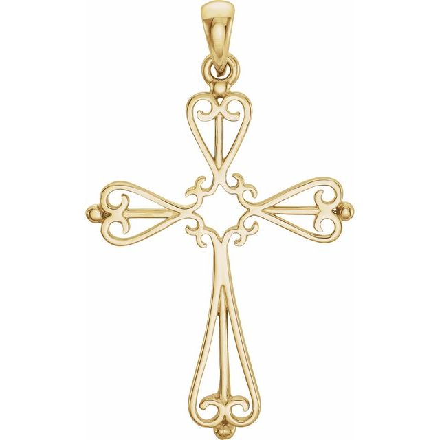 18K Yellow Cross Pendant