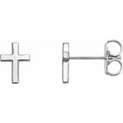 Sterling Silver 6 mm Cross Earrings