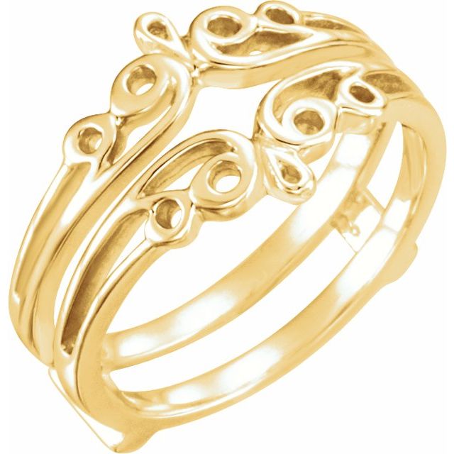 14k Yellow Scroll Ring Guard