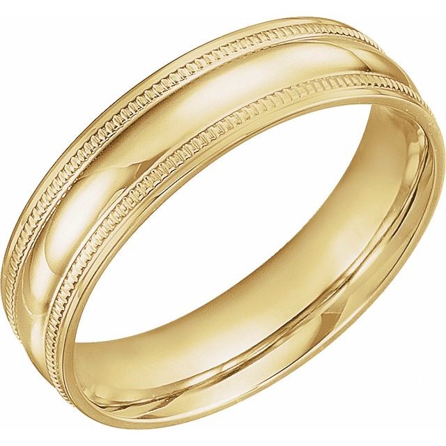 14k Yellow 6 Mm Coin Edge Design Band Size 12