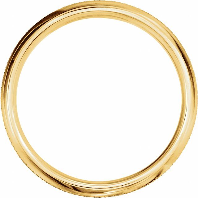 14k Yellow 6 Mm Knurl Half Round Band Size 11.5