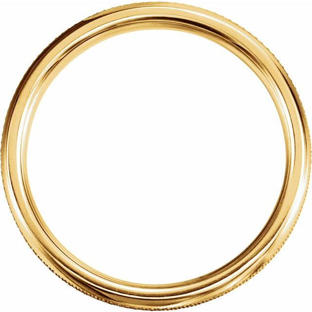14k Yellow 4 Mm Knurl Half Round Band Size 10