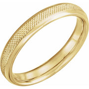 14k Yellow 4 Mm Knurl Half Round Band Size 10