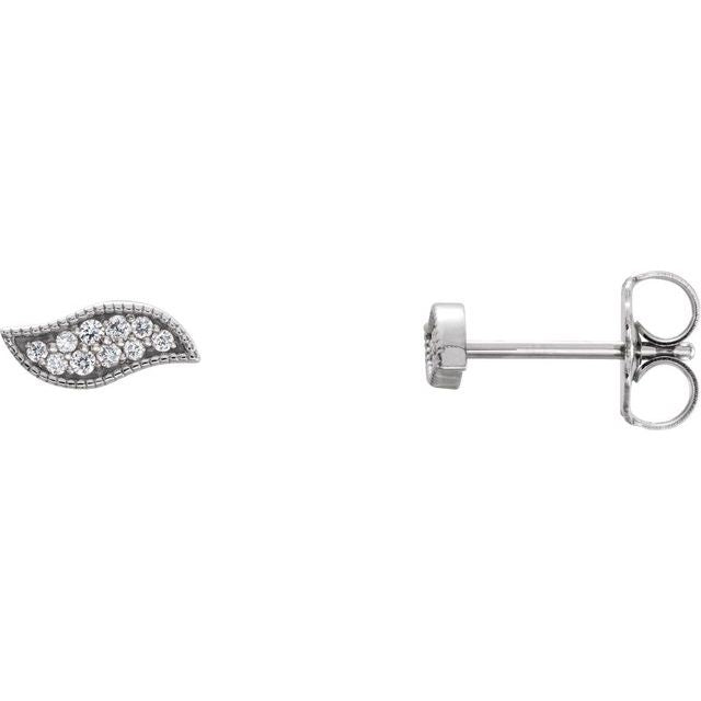 Sterling Silver .06 Ctw Natural Diamond Earrings
