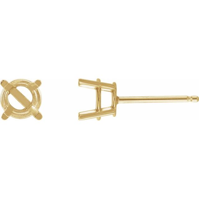 14K Yellow 4 mm Natural Citrine Stud Earrings