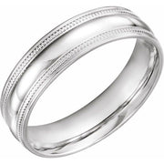 14k White 6 Mm Coin Edge Design Band Size 11.5