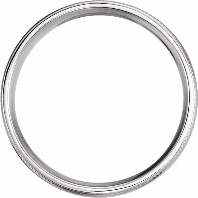 14k White 6 Mm Coin Edge Design Band Size 10