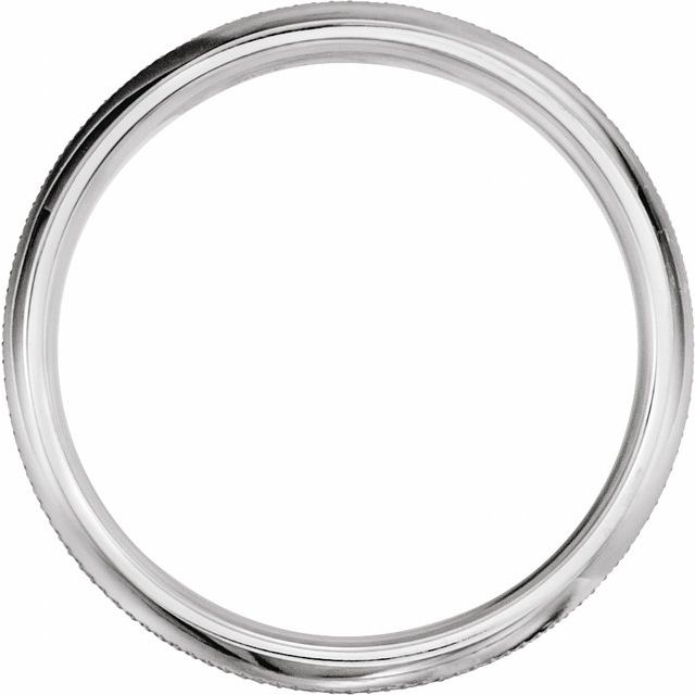 14k White 6 Mm Knurl Half Round Band Size 10