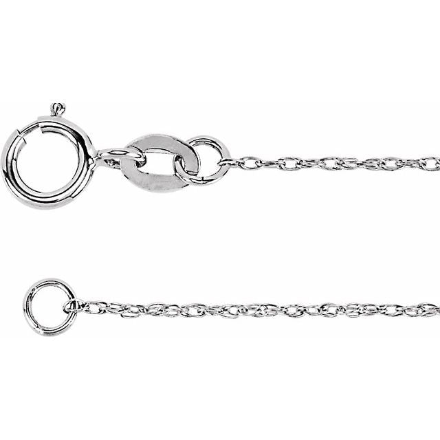 Sterling Silver 1 mm Rope 20' Chain