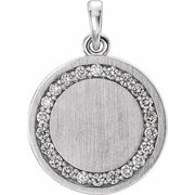 14k White 1/5 Ctw Natural Diamond Engravable 16-18' Necklace