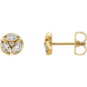 14k Yellow 1/2 Ctw Natural Diamond Earrings