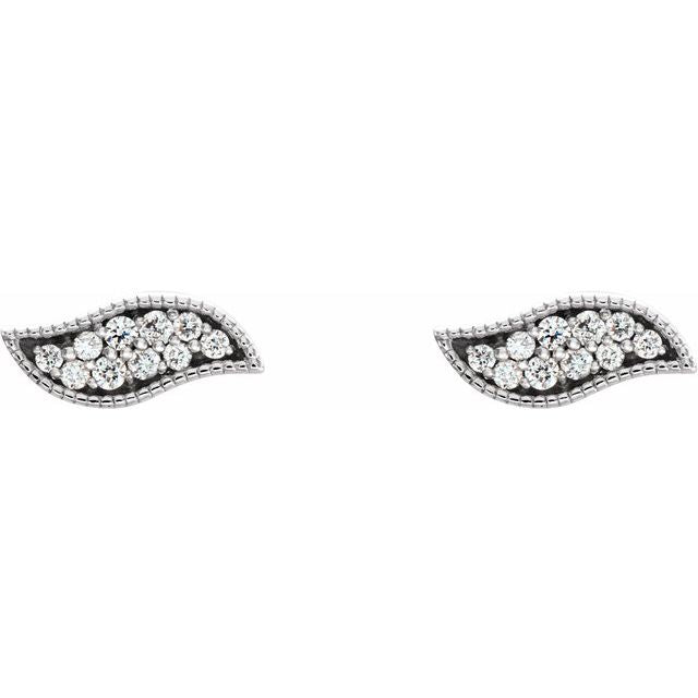 Sterling Silver .06 Ctw Natural Diamond Earrings