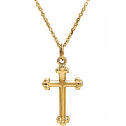 14K Yellow Cross 18' Necklace