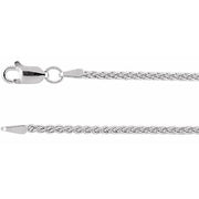 Rhodium-Plated Sterling Silver 1.8 mm Wheat 7' Chain