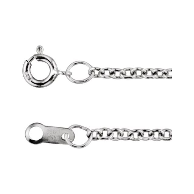18K White 1.5 mm Cable 20' Chain