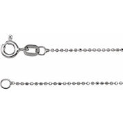 14K White 1 mm Diamond-Cut Bead 20' Chain
