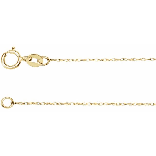 14K Yellow .75 mm Rope 20' Chain