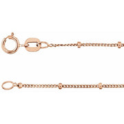 14k Rose 1 Mm Beaded Curb 18' Chain