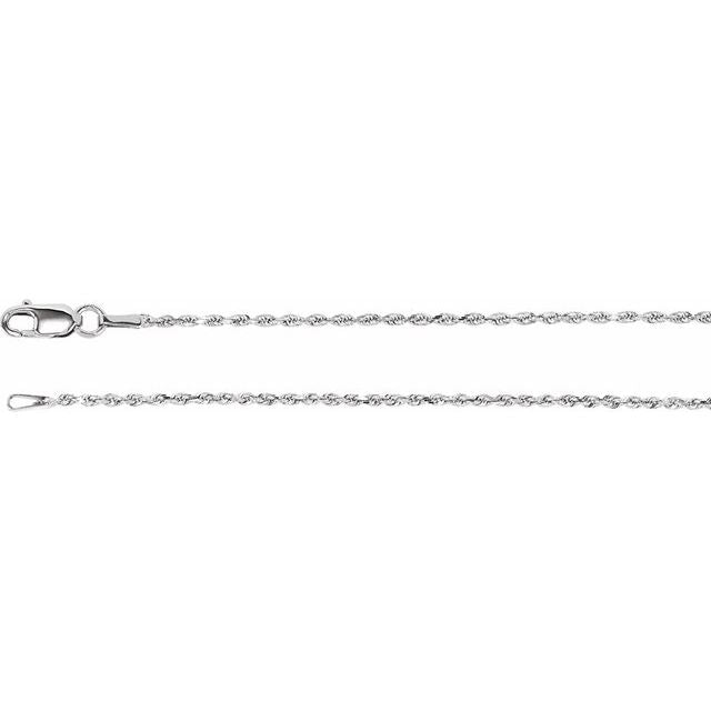Sterling Silver 1.3 Mm Diamond-cut Rope 16' Chain