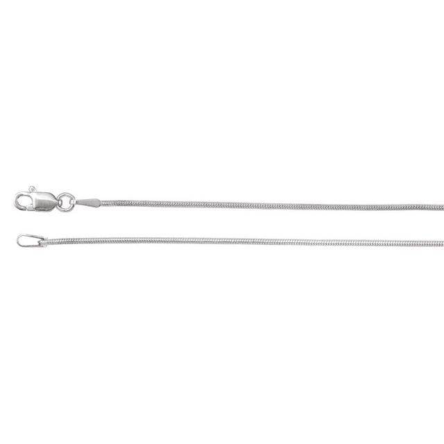 Sterling Silver 1 mm Snake 16' Chain