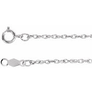 14K White 1.25 mm Rope 24' Chain