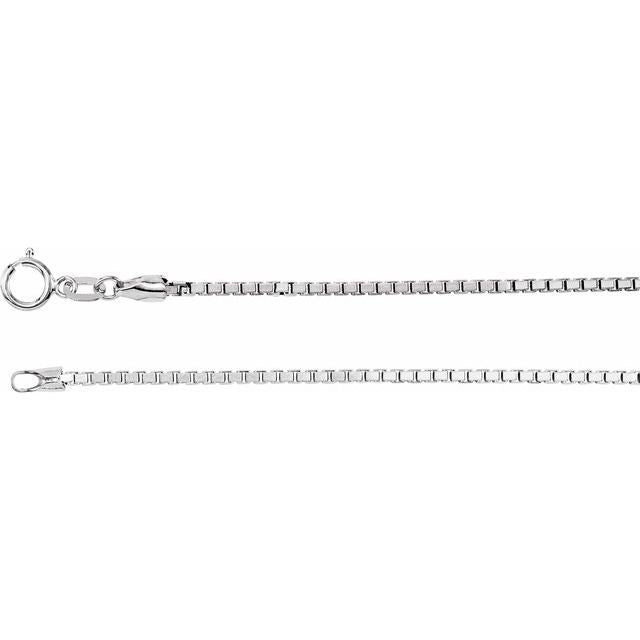 Rhodium-Plated Sterling Silver 1.75 mm Diamond-Cut Box 18' Chain