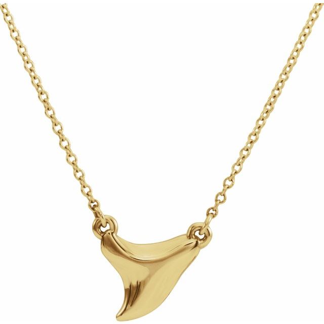 14k Yellow Shark Tooth 16-18' Necklace
