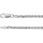 14k White 2.75 Mm Diamond-cut Wheat 18' Chain