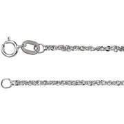 14K White 1.2 mm Diamond-Cut Singapore 18' Chain