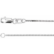 14K White .75 mm Box 7' Chain