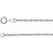 Rhodium-Plated Sterling Silver 1.5 mm Rope 18' Chain