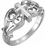 Sterling Silver Sculptural Cross Ring