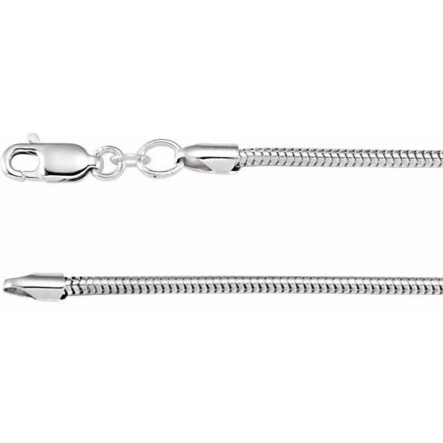Sterling Silver 2 mm Snake 18' Chain