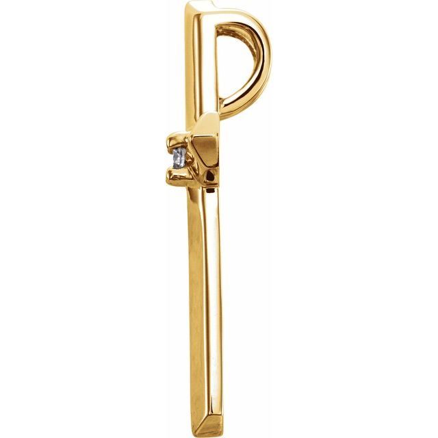 14K Yellow .03 CT Natural Diamond Cross Pendant
