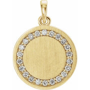 14k Yellow 1/5 Ctw Natural Diamond Engravable 16-18' Necklace
