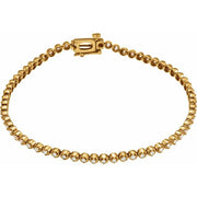 14k Yellow 1 Ctw Natural Diamond Line 7' Bracelet
