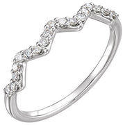 14k White 1/5 Ctw Natural Diamond Stackable Ring