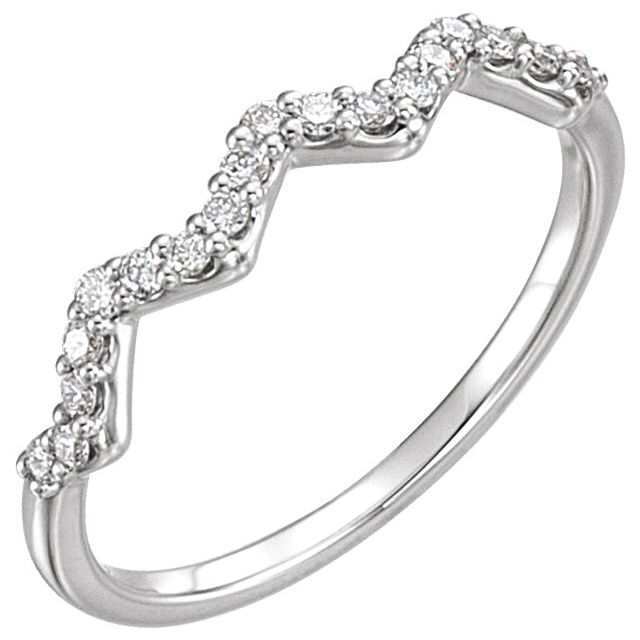 14k White 1/5 Ctw Natural Diamond Stackable Ring