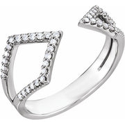 14k White 1/5 Ctw Natural Diamond Geometric Ring