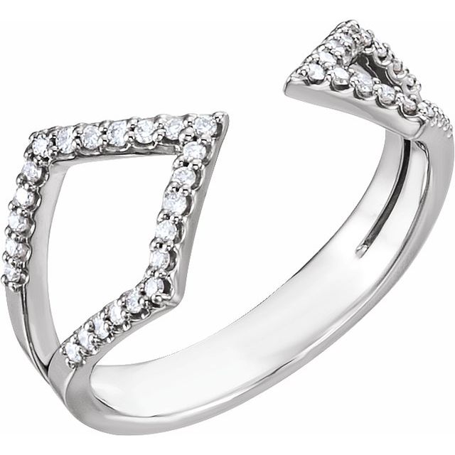 14k White 1/5 Ctw Natural Diamond Geometric Ring