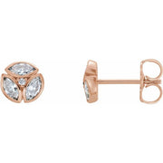 14k Rose 1/2 Ctw Natural Diamond Earrings