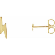 14k Yellow Lightning Bolt Earrings